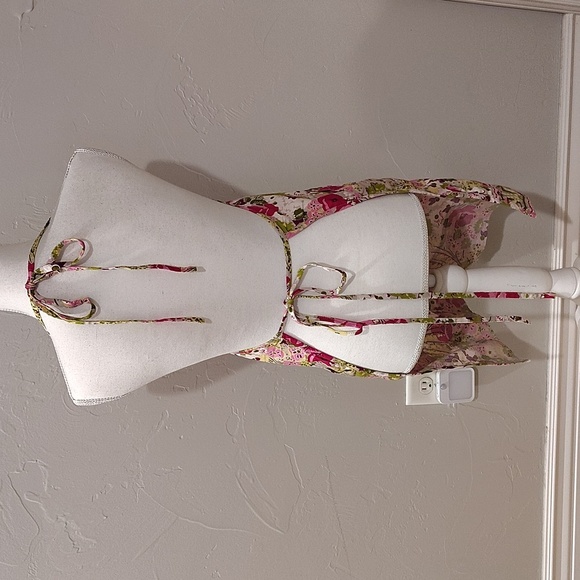 Vera Bradley Full Apron Pink Green Purple Floral Print Retired - Picture 2 of 3